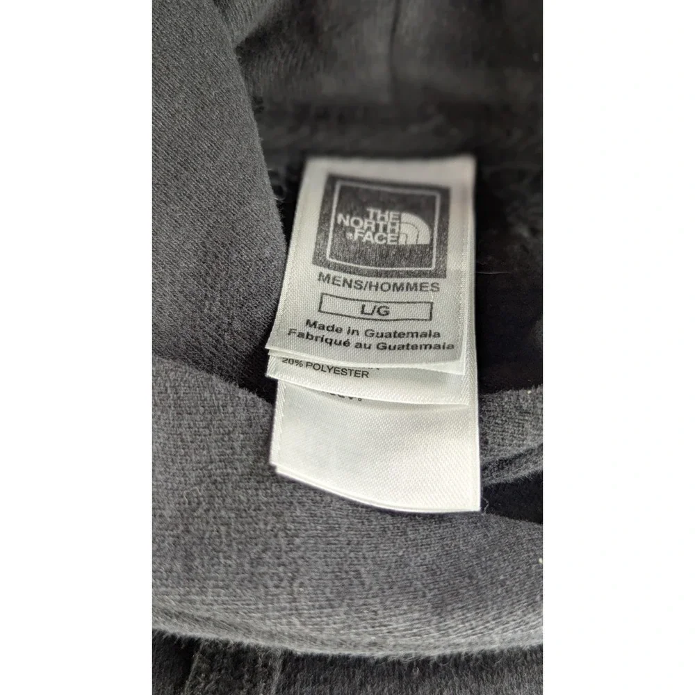 The North Face Mens Hoodie Pullover Sweatshirt Size LARGE Black Red Logo